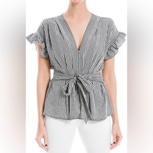 Max Studio Ruffle Sleeve Waist Tie Blouse **NEW WITH TAGS**